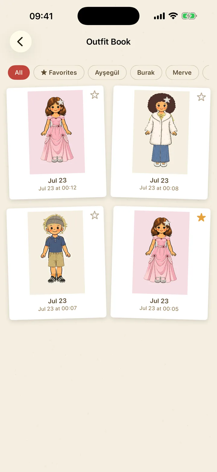 Paper Doll saved looks gallery